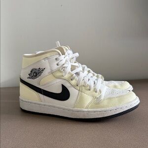 Nike Jordan Mid Sneakers in Black and Cream